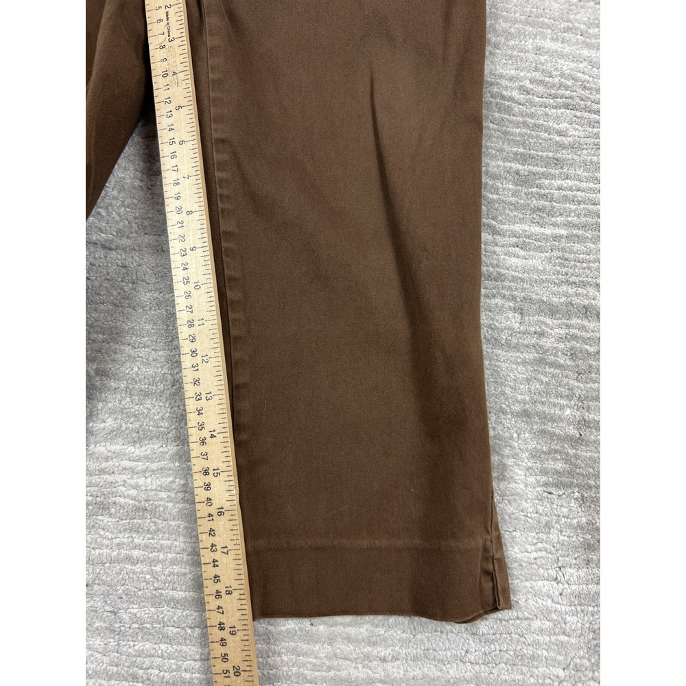 Jones Sport Capris Womens 12 Brown Stretch Cropped Pants High Rise Straight Leg - Picture 5 of 10